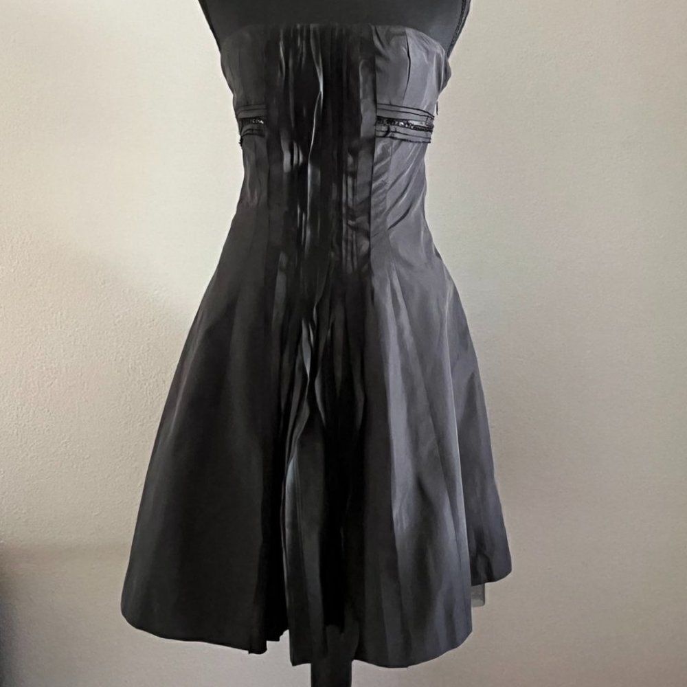 BCBGMAXAZRIA Formal Strapless Cocktail Dark Grey Dress size 4 - Picture 2 of 13